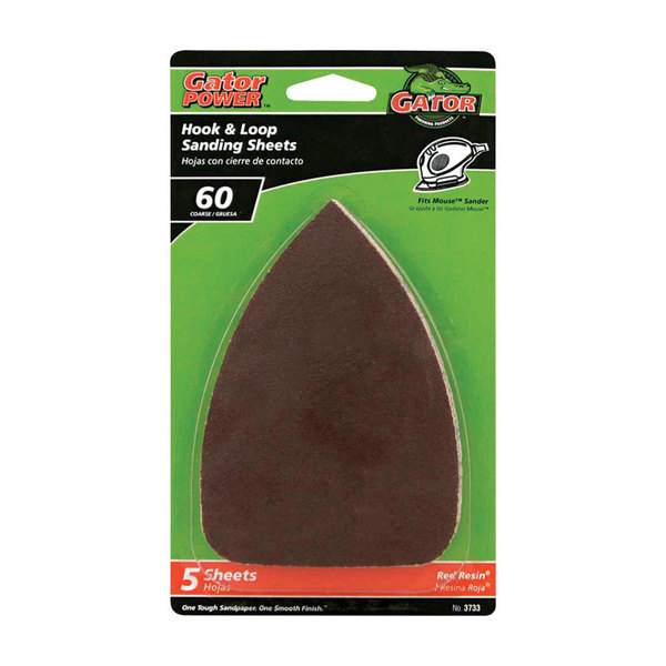 Gator Finishing MOUSE SAND SHEET 60# 5PK 3733